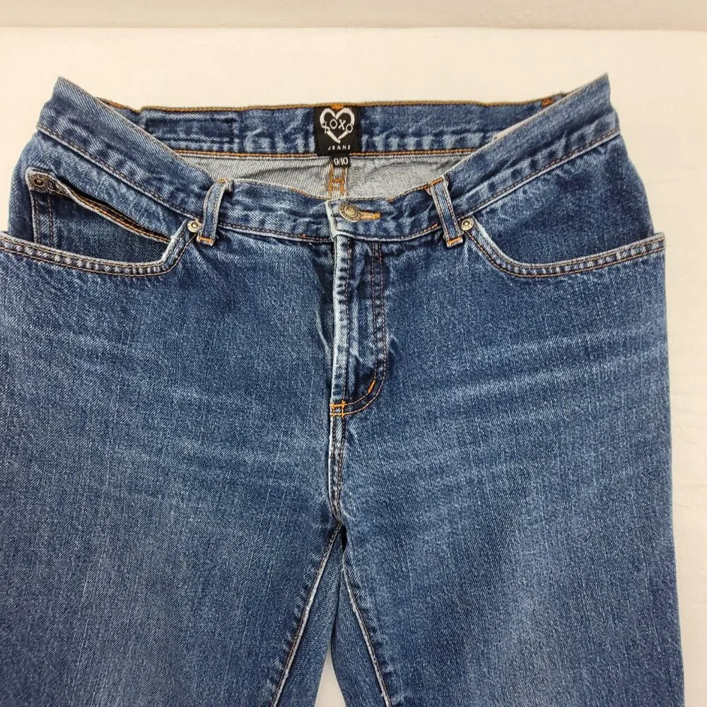 X.O.X.O. Jeans Women's 28x30 Blue Low Rise Bootcut Flare Made in USA Vintage - Picture 5 of 12